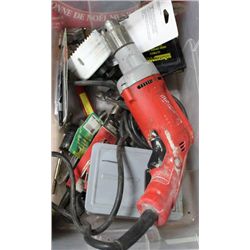 BIN W/ MILWAUKEE MAGNUM HEAVY DUTY 1/2" DRILL