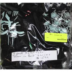 PK OF 6 GLOW IN THE DARK SAFETY GLOVES