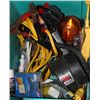 Image 1 : GREEN CRATE FULL OF AUTO SUPPLIES,BOOSTER CABLES