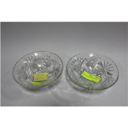 STAR OF DAVID ANCHOR HOCKING FOOTED BOWL X2