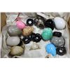 Image 1 : BOX OF MULTI-COLOURED MARBLE EGG ORNAMENTS W/
