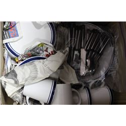 16-PCE DINNERWARE SET W/ 20 PCE MATCHING CUTLERY