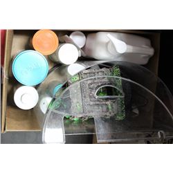 BOX W/ FISH AQUARIUM, ACCESSORIES & SUPPLIES