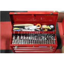 TOOL BOX WITH MASTERCRAFT TOOLS ON CHOICE
