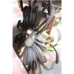 TWO PICTURES SOLD WITH METAL FRAMED MIRROR