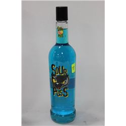 750ML BOTTLE OF SOURPUSS BLUE LIQUOR 15%