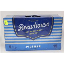 CASE OF 15 BREWHOUSE 5% BEER CANS