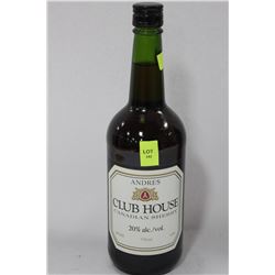 750ML BOTTLE OF CLUB HOUSE SHERRY 20%