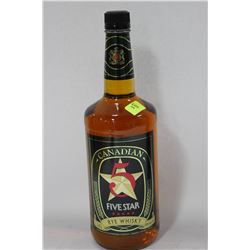 1.14L BOTTLE OF CANADIAN 5 STAR WHISKEY 40%