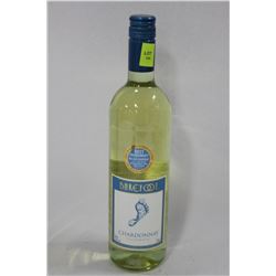 750ML BOTTLE OF BARE FOOT CHARDONNAY