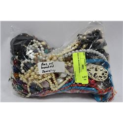 BAG OF BEADED JEWELRY