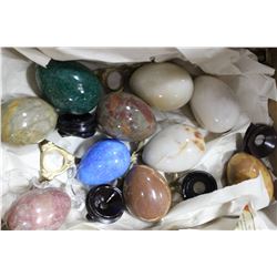 BOX OF 10 MULTI-COLOUR MARBLE EGG ORNAMENTS