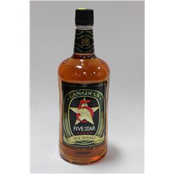 1.75LTR BOTTLE OF CANADIAN FIVE STAR RYE WHISKEY 40%