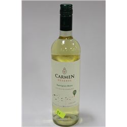 750ML BOTTLE OF CARMEN RESERVA WHITE WINE 13.5%