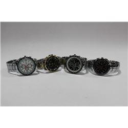 NEW MENS STAINLESS STEEL WATCH X 4