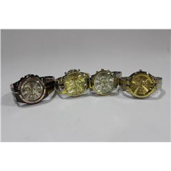 NEW MENS STAINLESS STEEL WATCH X 4