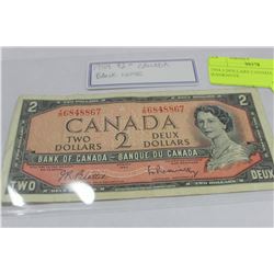 1954 2 DOLLARS CANADA BANKNOTE