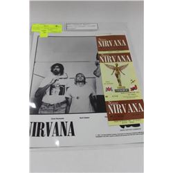 1991 NIRVANA PROMO PHOTO W/ UNUSED CONCERT TICKET