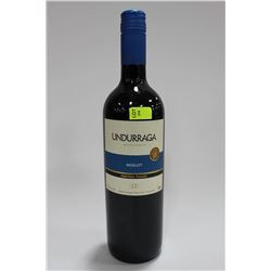 750ML BOTTLE OF UNDURRAGA 2009 MERLOT RED WINE