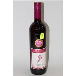 750ML BOTTLE OF BAREFOOT SWEET RED WINE 10.5%