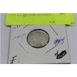 1917 GV SILVER 10 CENT COIN