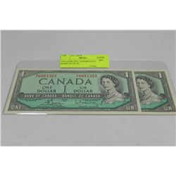 1954 GEM UNC. CONSECUTIVE $1 BANK NOTE X2