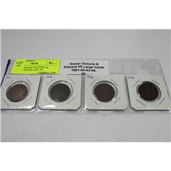 1901-1904 QUEEN VITCTORIA & EDWARD VII LRG CENT 4X