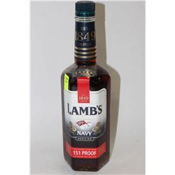 750ML BOTTLE OF LAMBS NAVY RUM 75.5%