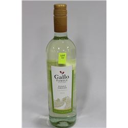 750ML BOTTLE OF GALLO PINOT GRIGIO 2012 WHITE WINE
