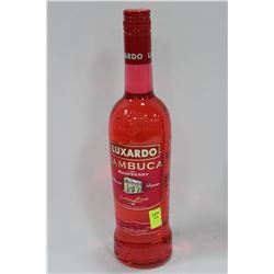 750ML BOTTLE OF RASPBERRY SAMBUCA 38%
