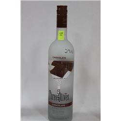 750ML BOTTLE OF THREE OLIVES CHOCOLATE VODKA 35%