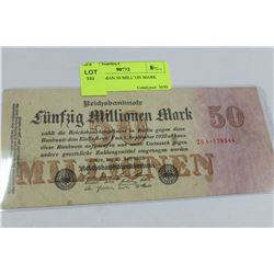 1923 GERMAN 50 MILLION MARK NOTE