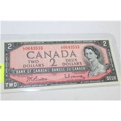 1954 GEM UNIRCULATED $2 BANK NOTE