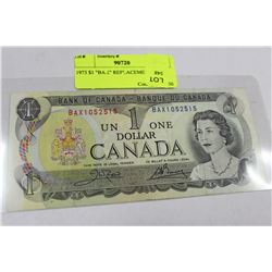 1973 $1 "BAX" REPLACEMENT NOTE