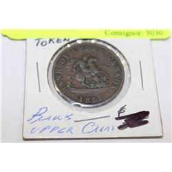 1857 BANK OF UPPER CANADA HALF PENNY TOKEN
