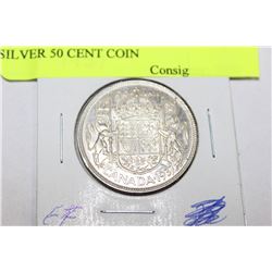 1937 GEORGE VI 1ST YR ISSUE SILVER 50 CENT COIN