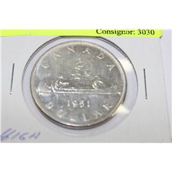 1951 GEORGE VI HIGH GRADE SILVER DOLLAR