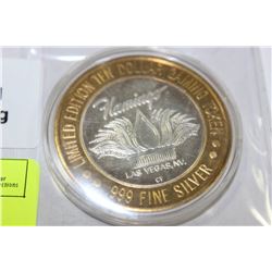 SCARCE FLAMINGO HOTEL .999 SILVER $10 GAMING TOKEN
