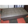 Image 1 : GREY LEATHERETTE SHOWHOME OTTOMAN