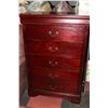 Image 1 : 5 DRAWER CHERRY WOOD CHEST OF DRAWERS