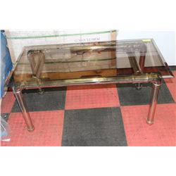 ESTATE METAL AND GLASS COFFEE TABLE