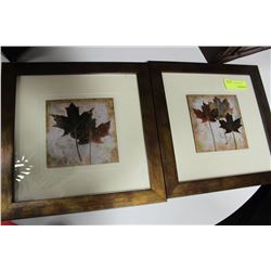 PAIR OF SHOWHOME LEAF PICTURES