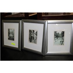 SHOWHOME 3 PC SILVER FRAMED PICTURE SET
