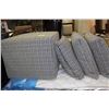 Image 1 : SHOWHOME PLAID STOOL W 3 MATCHING CUSHIONS