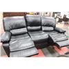 Image 2 : SHOWHOME BLACK LEATHER RECLINING SOFA W