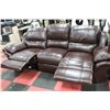 Image 2 : BROWN LEATHER ELECTRIC RECLINING SOFA