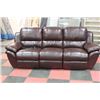 Image 3 : BROWN LEATHER ELECTRIC RECLINING SOFA