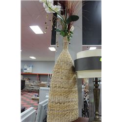 SHOWHOME LARGE WICKER VASE W FOLIAGE
