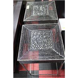 SHOWHOME PAIR OF METAL DESIGNER STOOLS