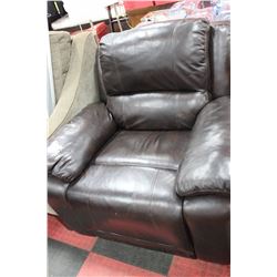 RECLINING BROWN LEATHERETTE CHAIR